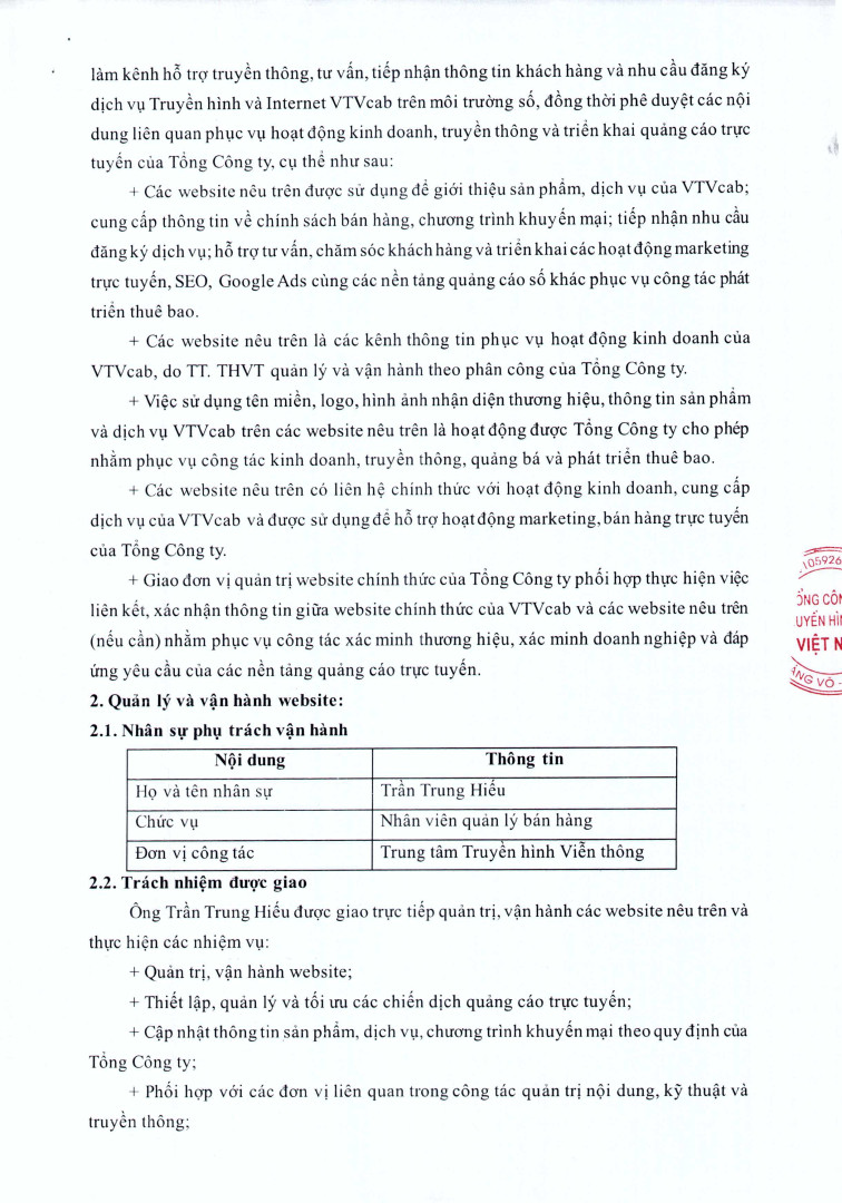 Công Bố website sử dụng thương hiệu VTVcab To trinh so 200 phe duyet su dung Website dong dau hinh anh 1 1